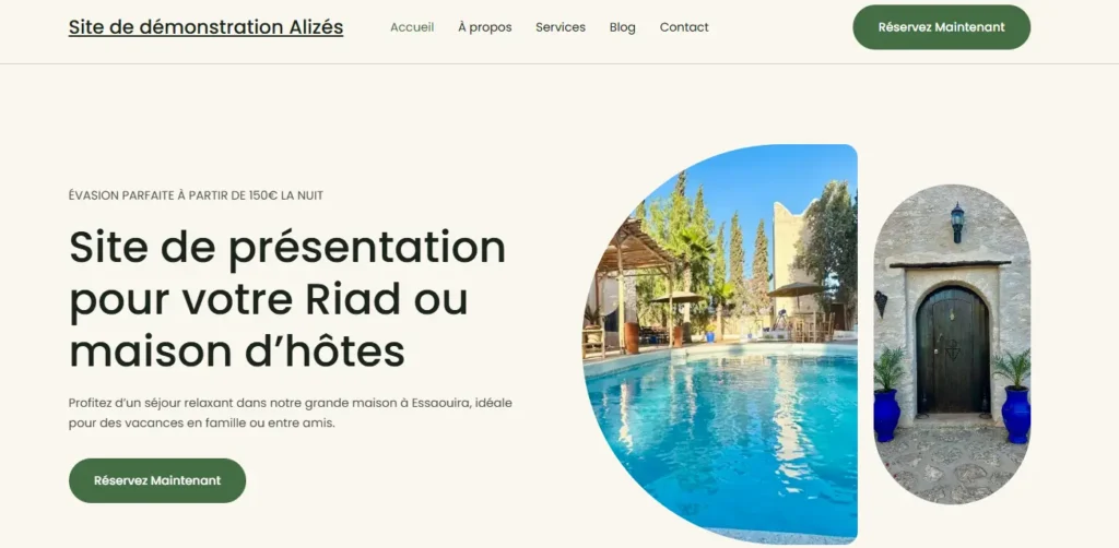 site de démonstration alizés